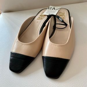 Zara black & nude mules